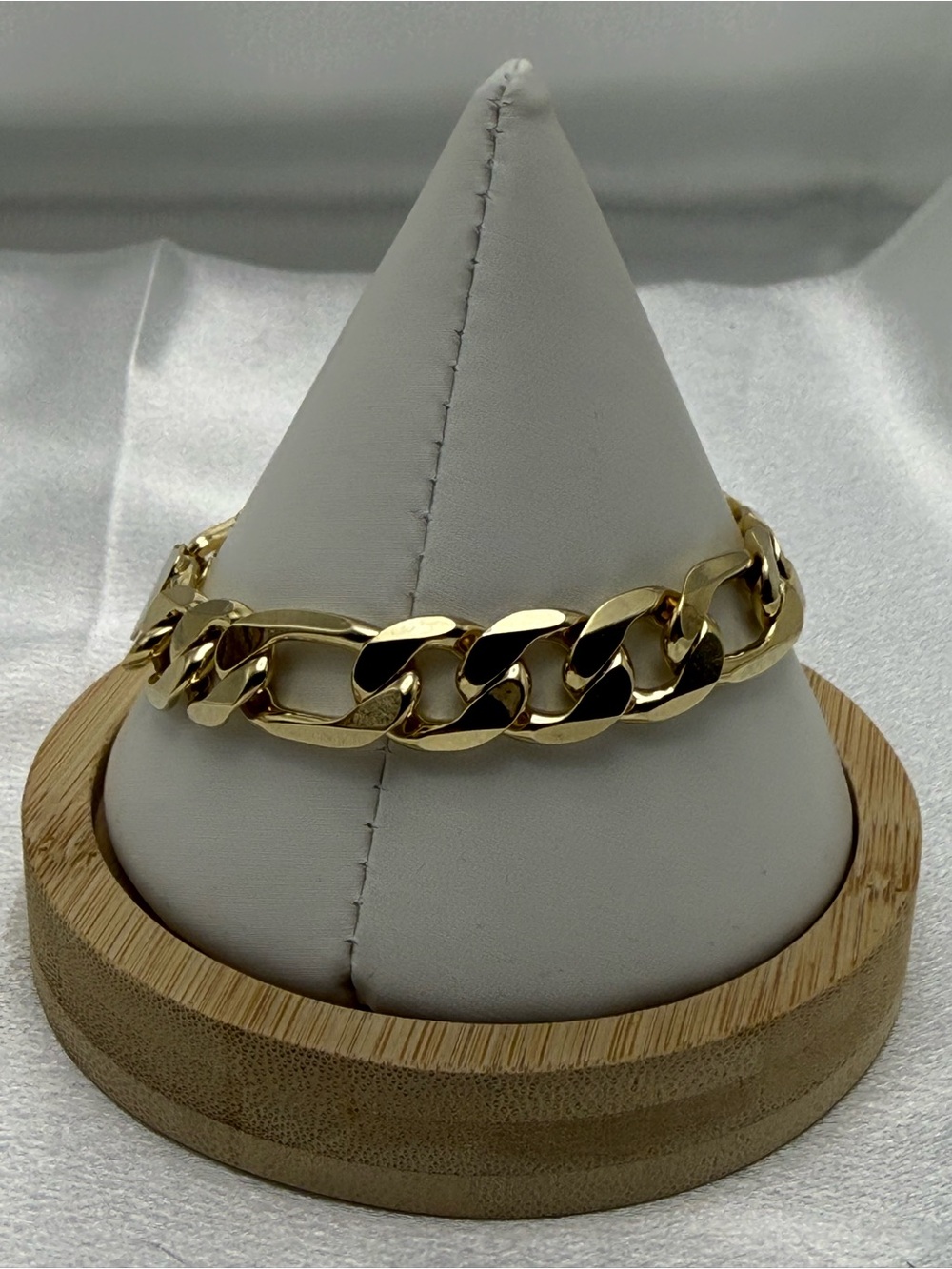 Size 7 – 12.2mm 18K Gold Dipped Figaro Bracelet 18k dipped, 14k stamped